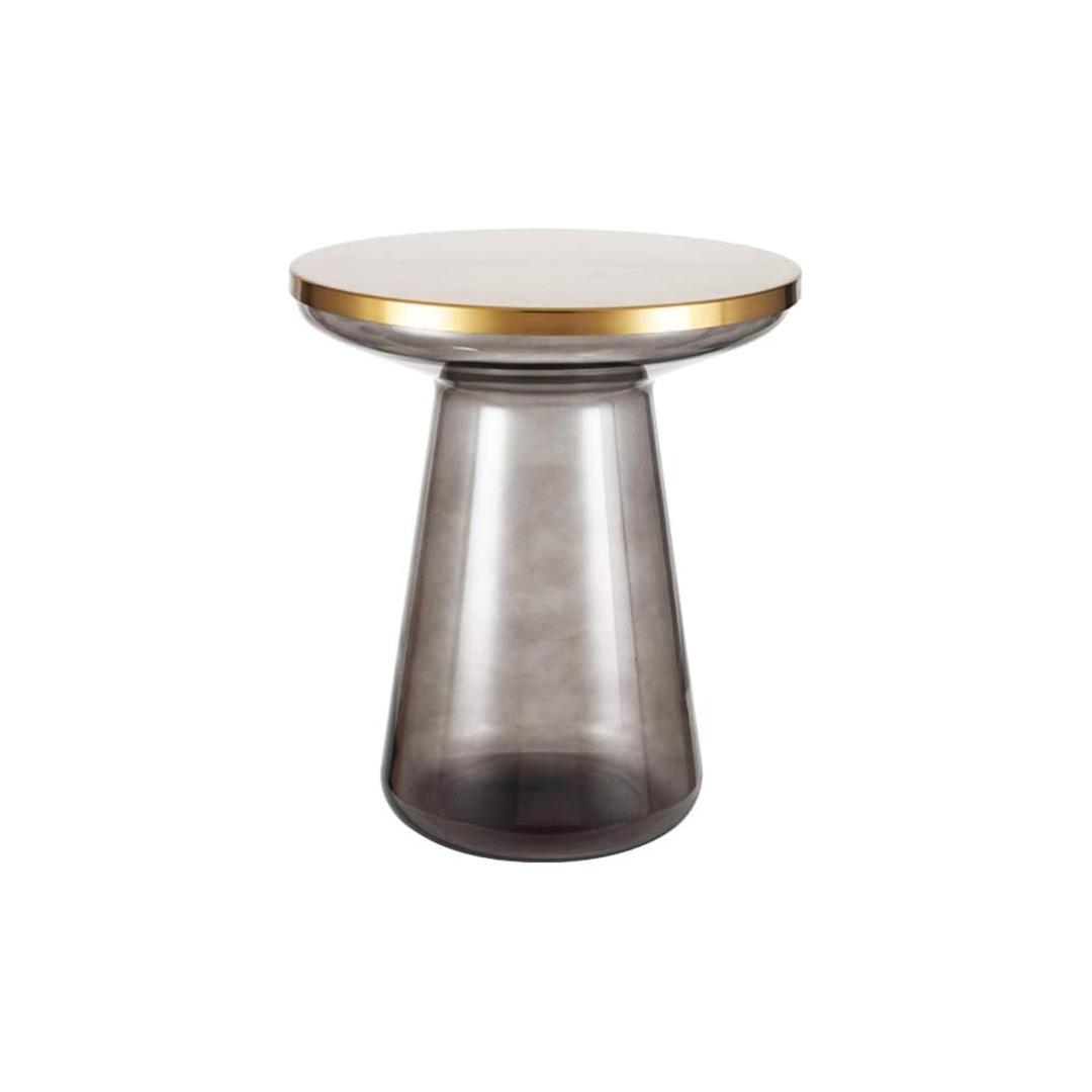 TABLE D'APPOINT NORDIQUE ACIER ET VERRE GRIS TABLE D'APPOINT NORDIQUE ACIER ET VERRE GRIS