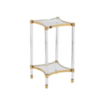 TABLE DE PRESENTATION CARRE DOREE VERRE NOIR