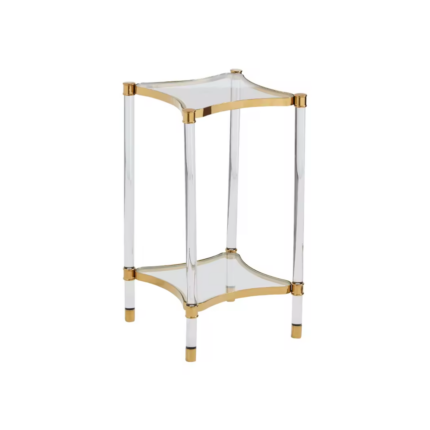 TABLE DE PRESENTATION CARRE DOREE VERRE NOIR