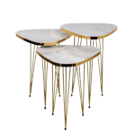 TABLE GIGOGNE BLANC PIED DORE