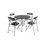 TABLE PLIABLE RONDE + 4 CHAISES NOIR