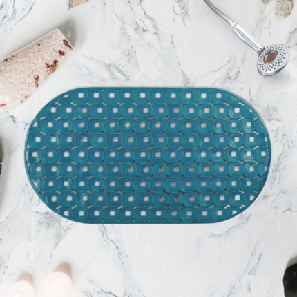 TAPIS DE BAIN ANTI-DERAPANT AQUA BLEU 70X39 CM
