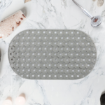 TAPIS DE BAIN ANTI-DERAPANT GRIS 70X39 CM