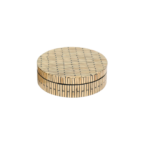 TAY BOITE ROND EN BAMBOU MOTIF LIGNES NOIR PF 20x6 CM