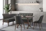 TEKA TABLE CUISINE+ CORNER LUX  + 2 CHAISES VERT ROYAL