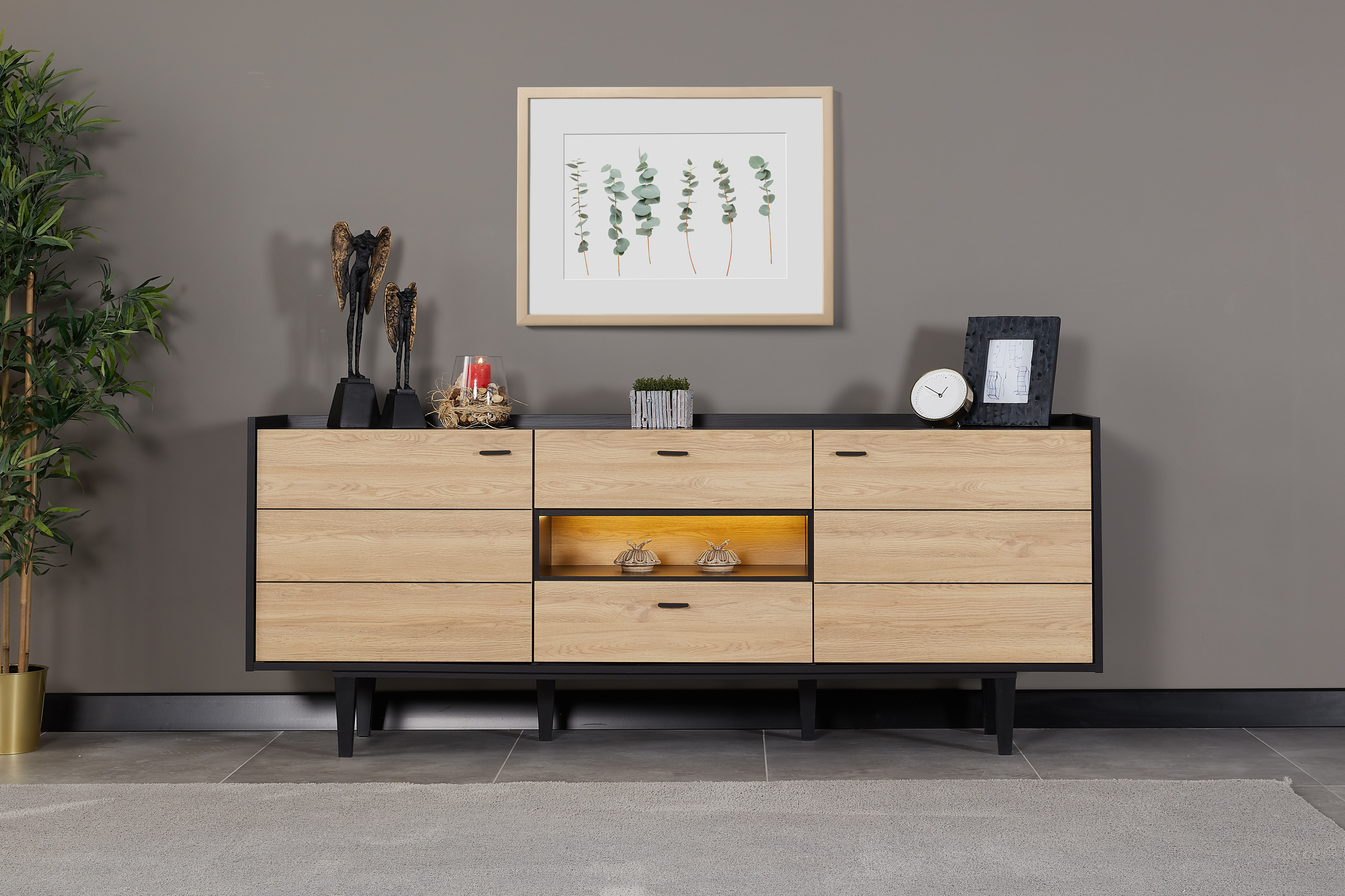 TETA BUFFET NOIR/CHENE