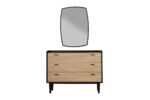 TETA  PACK  LIT 160X200 AVEC RANGEMENT + 2 CHEVETS + COMMODE + MIROIR NOIR
