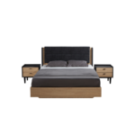 TETA  PACK  LIT 160X200 AVEC RANGEMENT + 2 CHEVETS + COMMODE + MIROIR NOIR