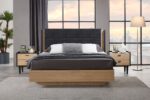 TETA  PACK  LIT 160X200 AVEC RANGEMENT + 2 CHEVETS + COMMODE + MIROIR NOIR