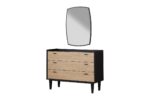 TETA  PACK  LIT 160X200 AVEC RANGEMENT + 2 CHEVETS + COMMODE + MIROIR NOIR