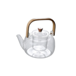 THÉIÈRE EN VERRE 1L  AVEC MANCHE BOIS
