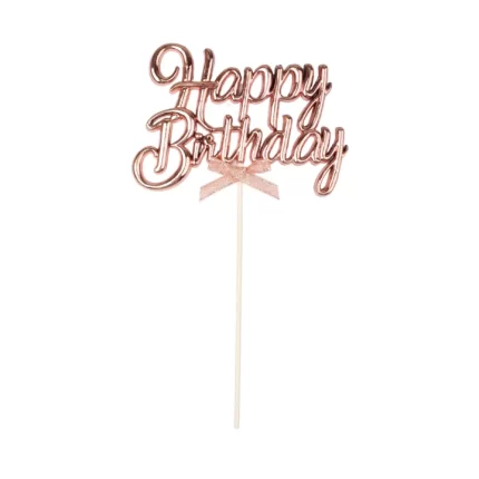 TOPPER DE GÂTEAU HAPPY BIRTHDAY BRONZE