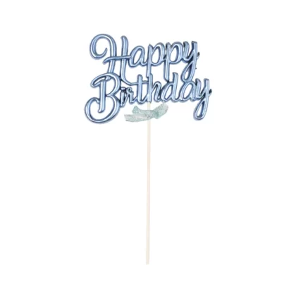 TOPPER DE GÂTEAU HAPPY BIRTHDAY BLEU