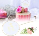 TOPPER DE GÂTEAU HAPPY BIRTHDAY ROND AVEC ROSE