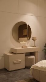 TRAVERTA PACK LIT +2 CHEVETS+2 LAMPES AVEC USB+COMMODE+ MIROIR - 180X200