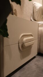 TRAVERTA PACK LIT +2 CHEVETS+2 LAMPES AVEC USB+COMMODE+ MIROIR - 180X200