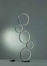 TRIO LAMPADAIRE RONDO LED METAL NOIR A PEDALE H115X47CM