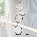 TRIO LAMPADAIRE RONDO LED METAL NOIR A PEDALE H115X47CM