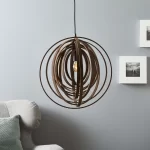 TRIO SUSPENSION BOOLAN BOIS NATUREL  MARRON 50XH150CM