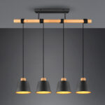 TRIO SUSPENSION HARRIS METAL TAPIS NOIR INT DOR BOIS/N L 87CM