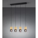 TRIO SUSPENSION ROBIN METAL TAPIS LAITON4XE27 VERR FUME L80