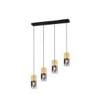 TRIO SUSPENSION ROBIN METAL TAPIS LAITON4XE27 VERR FUME L80