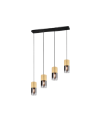 TRIO SUSPENSION ROBIN METAL TAPIS LAITON4XE27 VERR FUME L80