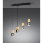 TRIO SUSPENSION ROBIN METAL TAPIS LAITON4XE27 VERR FUME L80