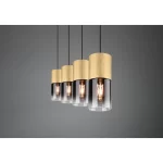 TRIO SUSPENSION ROBIN METAL TAPIS LAITON4XE27 VERR FUME L80
