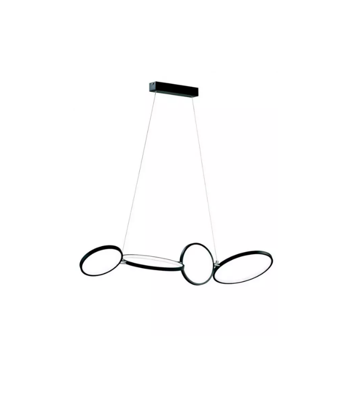 TRIO SUSPENSION RONDO LED METALNOIR MAT SWITCH L110X30 CM TRIO SUSPENSION RONDO LED METALNOIR MAT SWITCH L110X30 CM