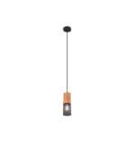 TRIO SUSPENSION TOSH METALE NOIR MAT+BOIS CLAIR Q 10CM