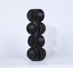VASE A FLEUR SPIRAL NOIR  8x28 CM