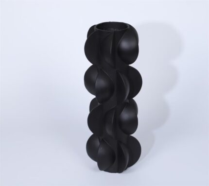 VASE A FLEUR SPIRAL NOIR  8x28 CM