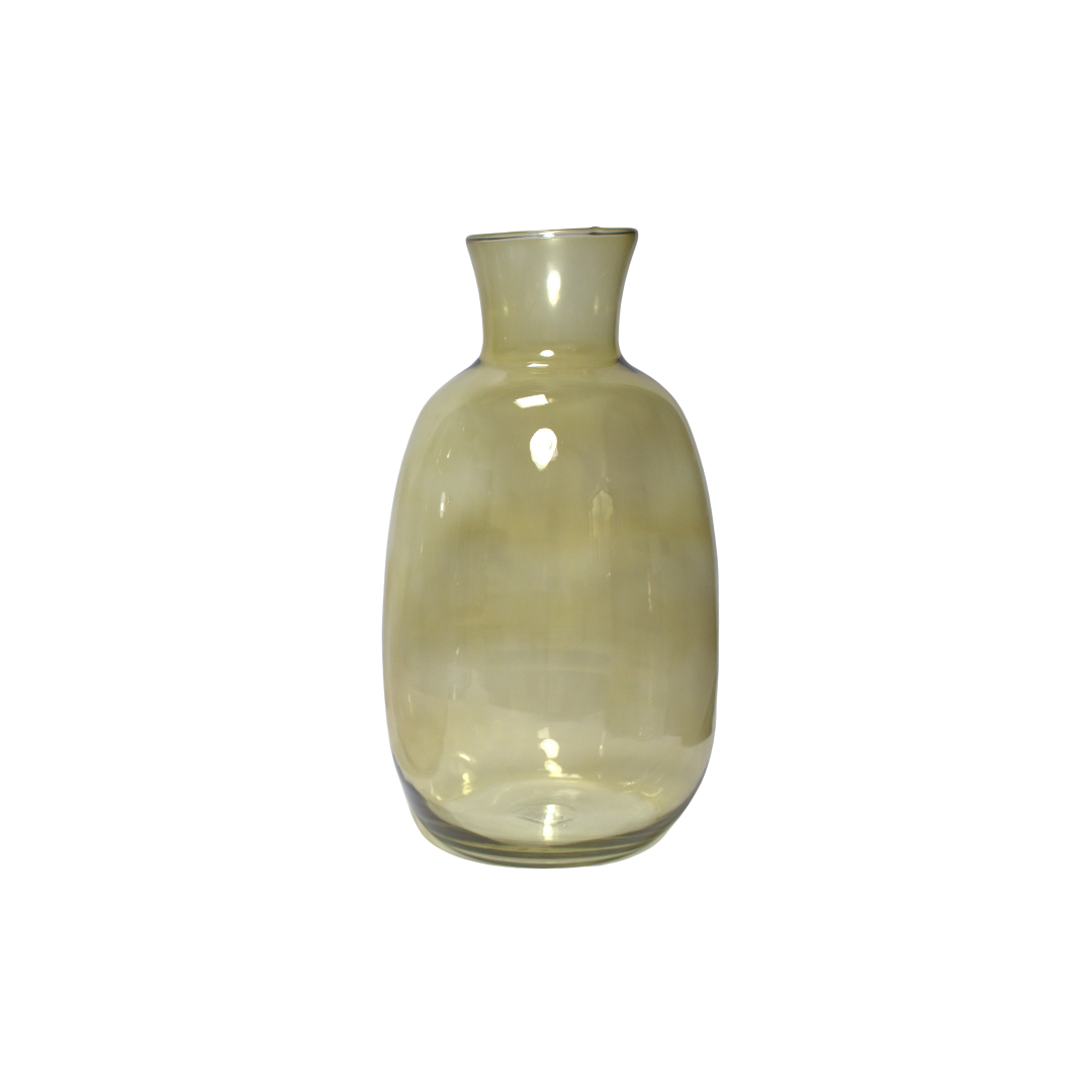 VASE AMBBER JAUNE EN VERRE 36x21x21CM VASE AMBBER JAUNE EN VERRE 36x21x21CM