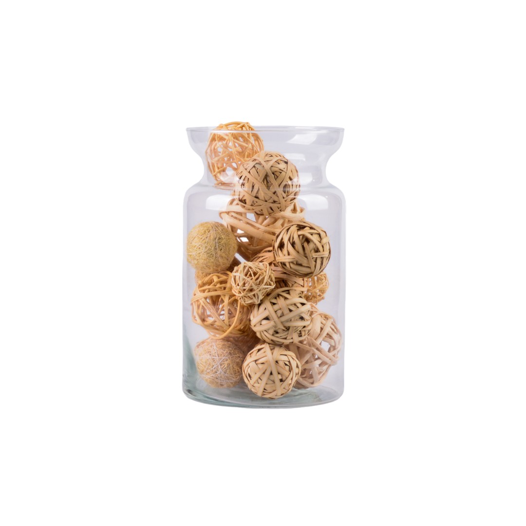 VASE CLASSIQUE TRANSPARANT EN VERRE 25x15x15 CM