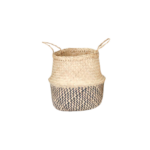 VETNAM PANIER OSIER BEIGE / NOIR  26x15x38 CM