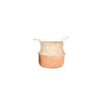 VETNAM PANIER OSIER BEIGE / ORANGE  16x10x26 CM