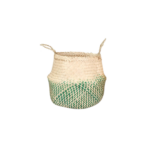 VETNAM PANIER OSIER BEIGE /  VERT  26x15x38 CM