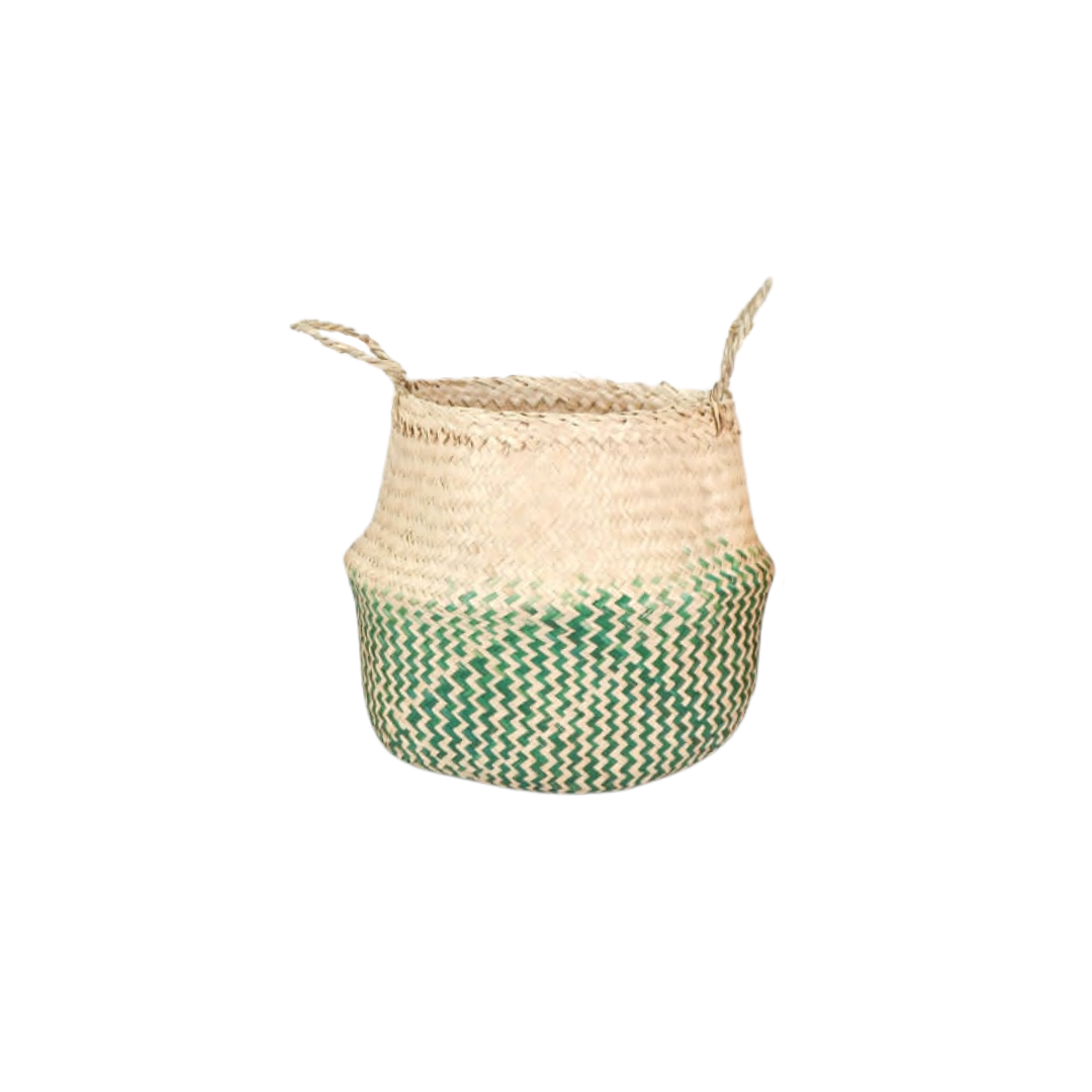 VETNAM PANIER OSIER BEIGE / VERT 26x15x38 CM VETNAM PANIER OSIER BEIGE / VERT 26x15x38 CM