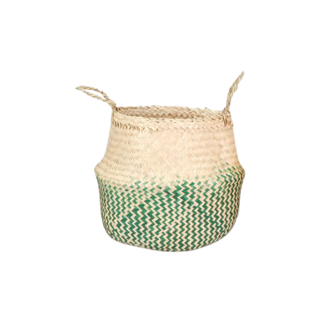 VETNAM PANIER OSIER BEIGE / VERT 30x16x40 CM VETNAM PANIER OSIER BEIGE / VERT 30x16x40 CM