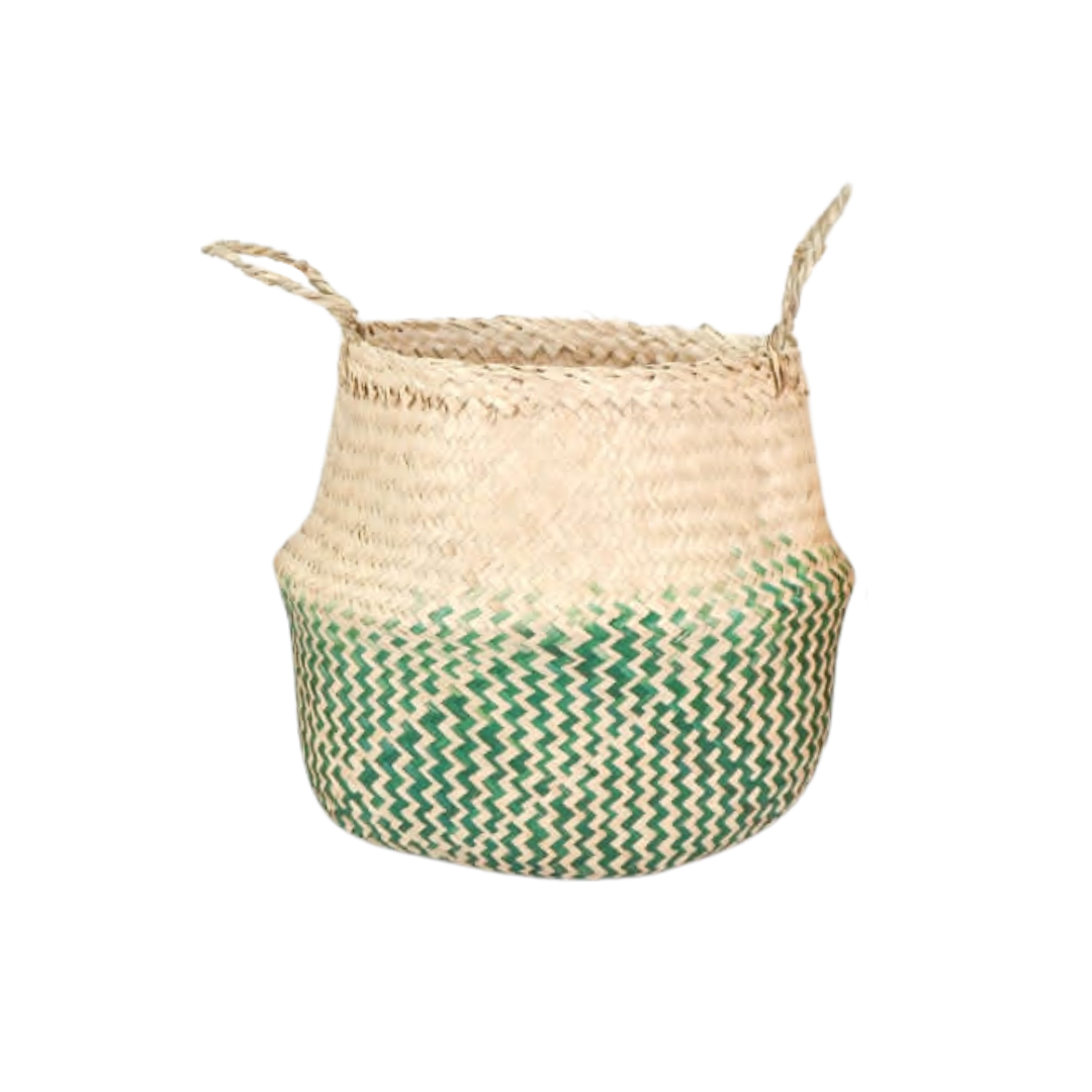 VETNAM PANIER OSIER BEIGE / VERT 40x19x51 CM VETNAM PANIER OSIER BEIGE / VERT 40x19x51 CM
