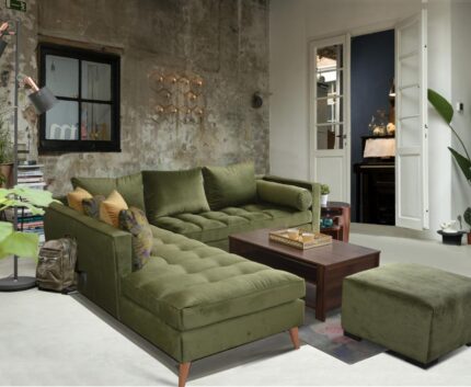SOLAR SALON CORNER+ POUF - Vert