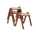 SET 3 KAYMIT TABLE GIGOGNE  MARRON 35X35X40 CM