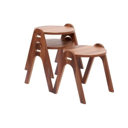 SET 3 KAYMIT TABLE GIGOGNE  MARRON 35X35X40 CM