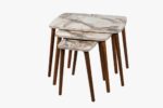 NAPOLI TABLE GIGOGNE BLANC MARBRE 52X70X40/49X55X38/46X38X36