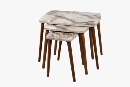 NAPOLI TABLE GIGOGNE BLANC MARBRE 52X70X40/49X55X38/46X38X36