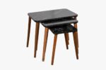 NAPOLI TABLE GIGOGNE  NOIR MARBRE 52X70X40/49X55X38/46X38X36