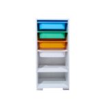 ETAGERE RANGEMENT BLANC+4PANIER  PLASTIQUE MULTICOLOR 91,5X45X30 P65-1