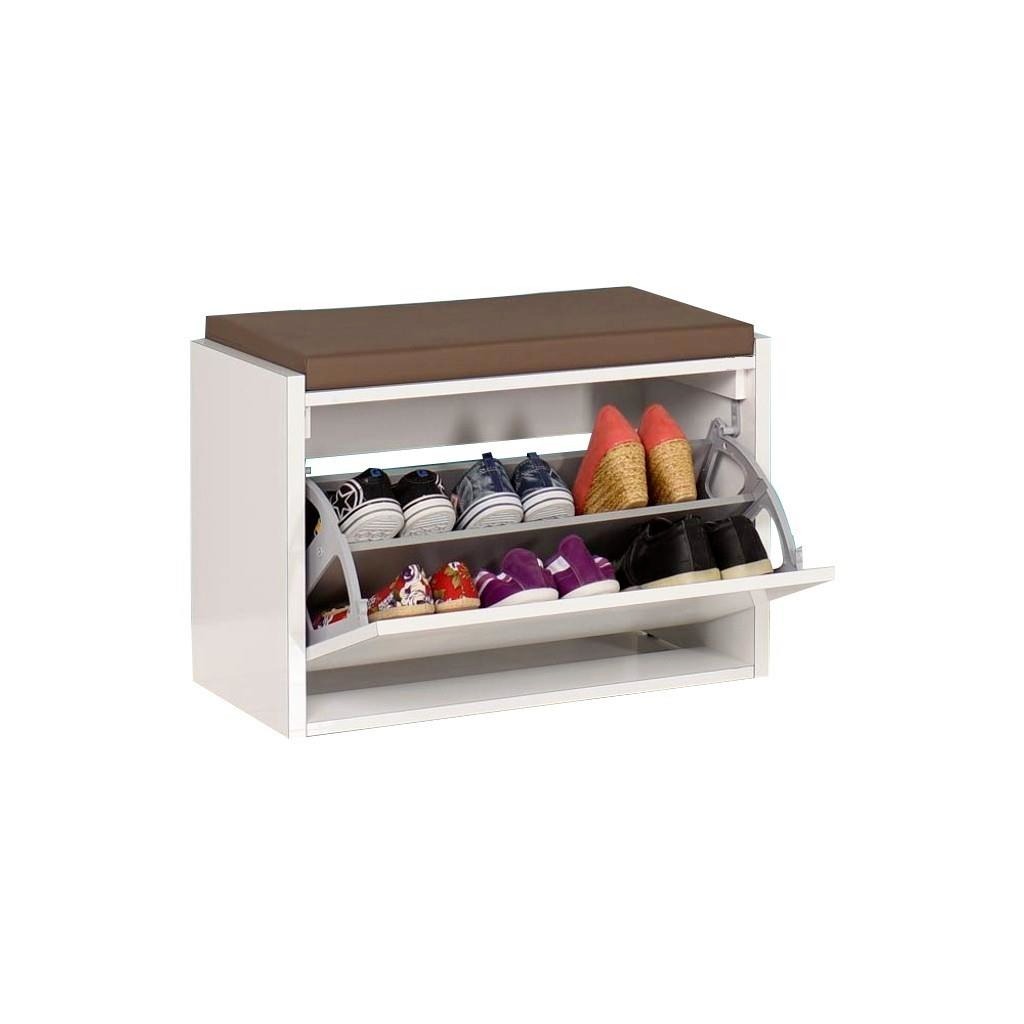 OTTOMAN RANGEMENT CHAUSSURE 2 NIVEAUX BLANC+ ASSIS 64X45X31 OTTOMAN RANGEMENT CHAUSSURE 2 NIVEAUX BLANC+ ASSIS 64X45X31