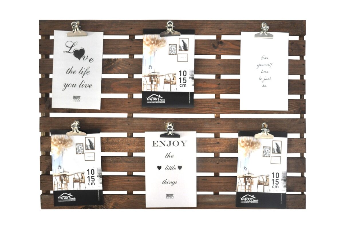 CADRE PHOTOSTRUCTURE EN BOIS AVEC 6 CLIPS 37X54X3.5CM